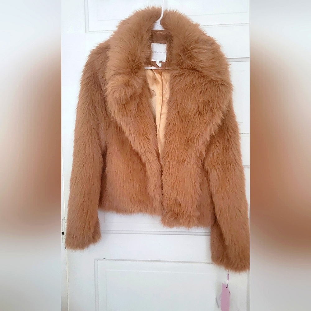 Lulu's Tan Teddy Jacket Plush Faux Fur